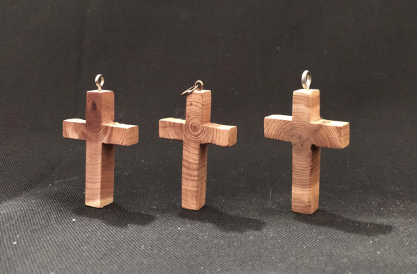 Cedar Pocket Cross with Screw Eyes